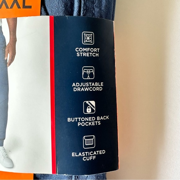 Chaps Men’s Flex Twill Jogger Stretch Adjustable Drawcord Blue XXL Cotton Blend - Picture 7 of 7